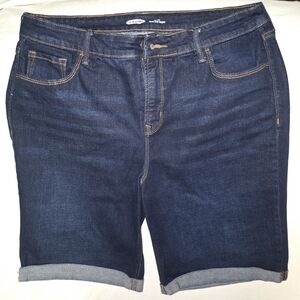 Old Navy women's size 14 denim shorts, dark blue, 9in inseam